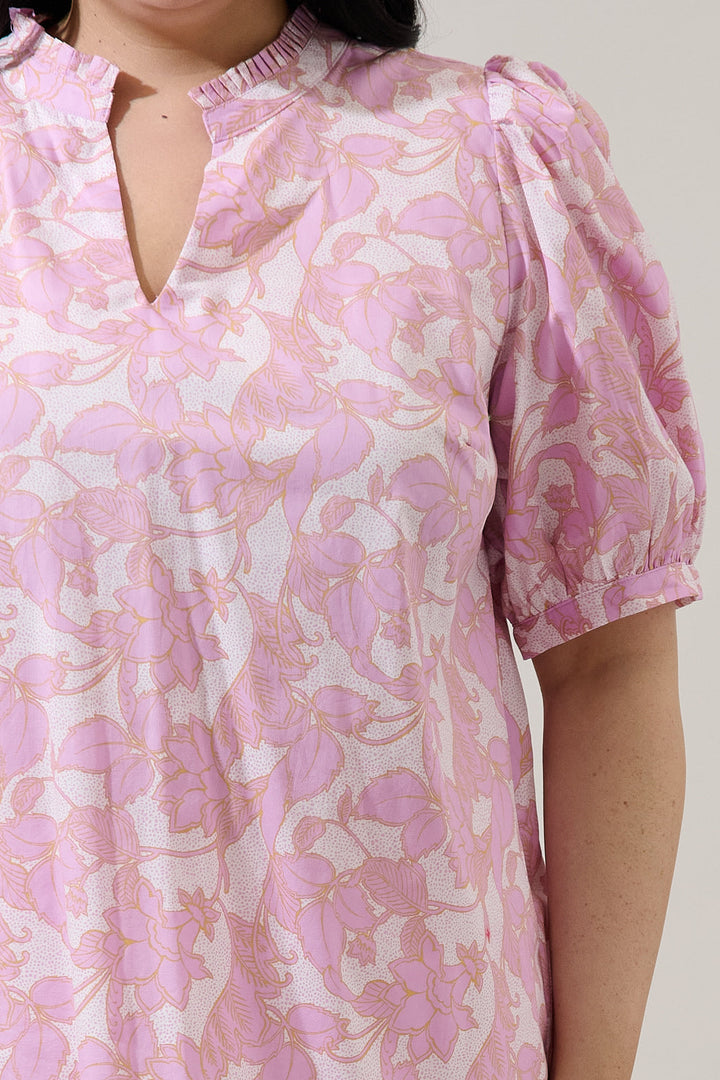 Daney Floral Terri Puff Sleeve Top Curve