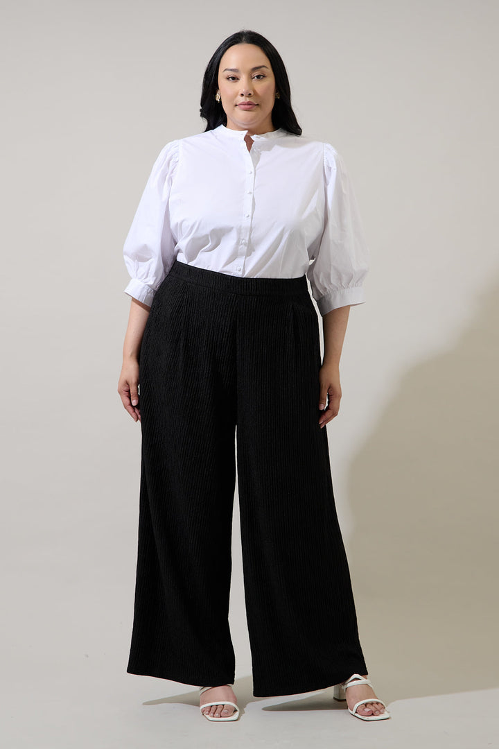 Raveny Button Up Puff Sleeve Shirt Curve