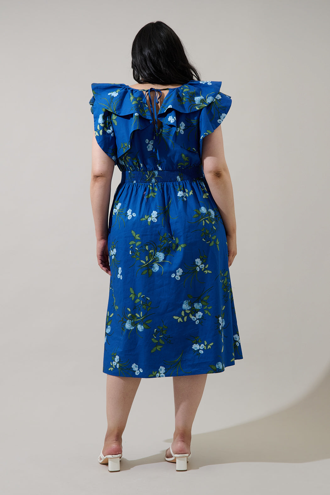 Sendra Floral Santana Tie Back Midi Dress Curve