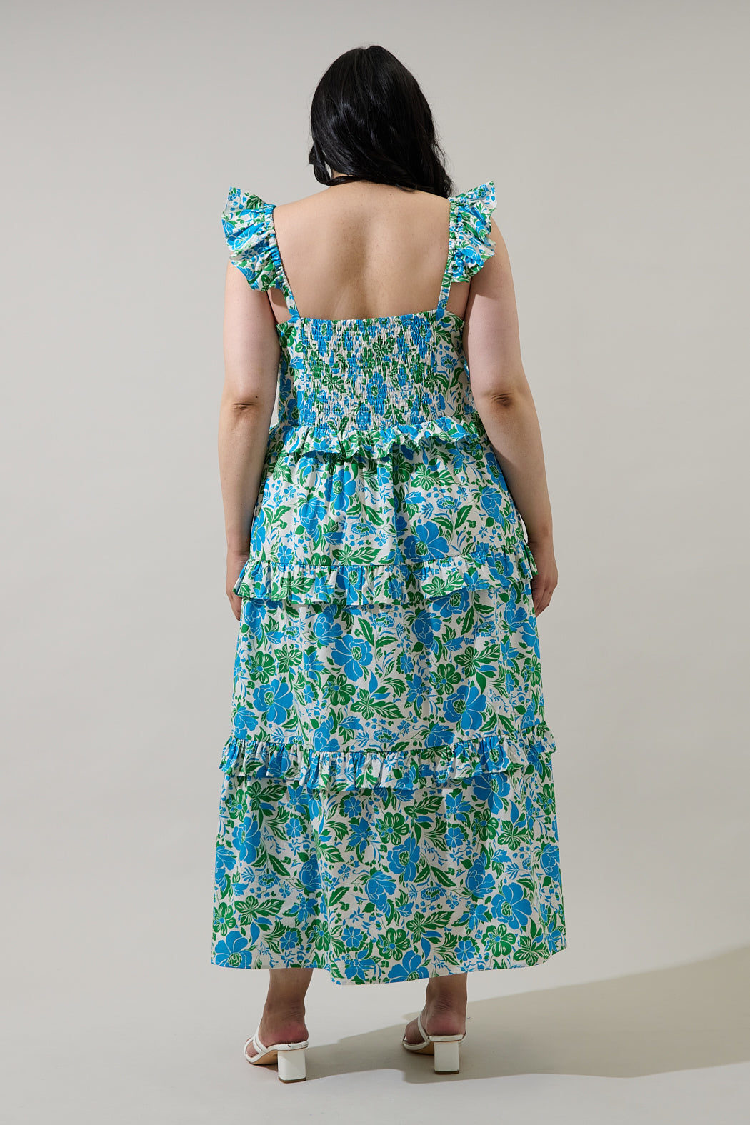 Bivore Floral Truth Tiered Maxi Dress Curve