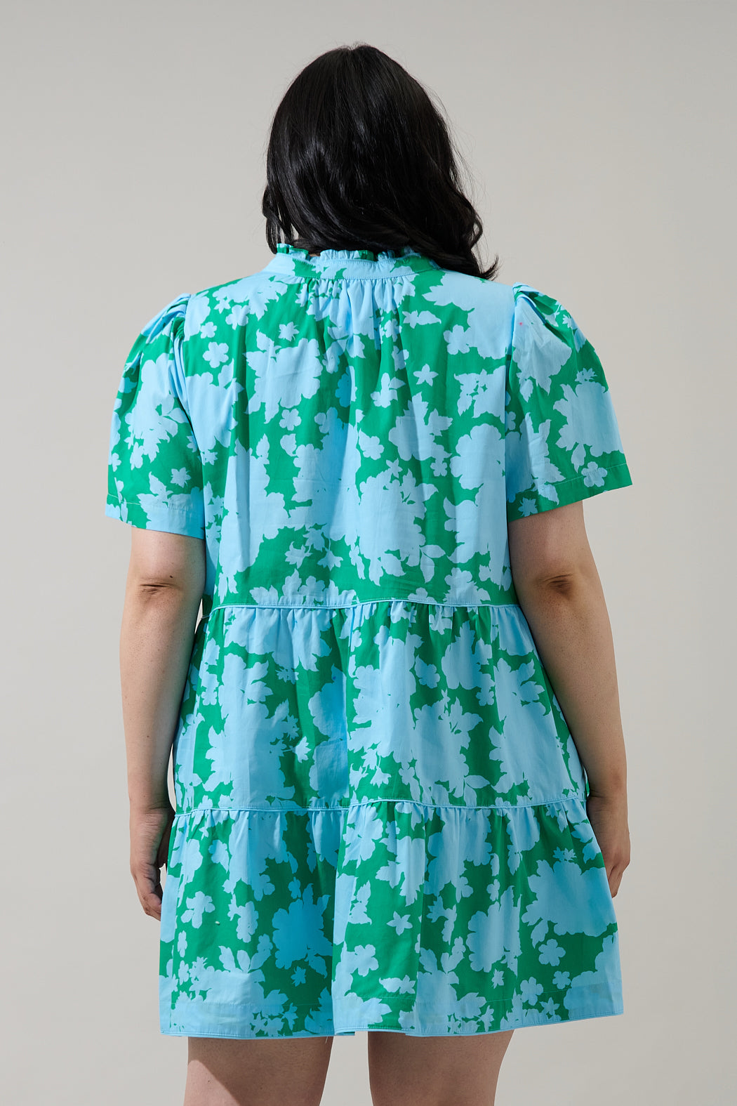 Riona Floral Candace Tiered Mini Dress Curve