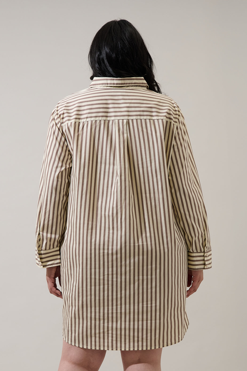 Keina Striped Luba Oversized Shirt Mini Dress Curve