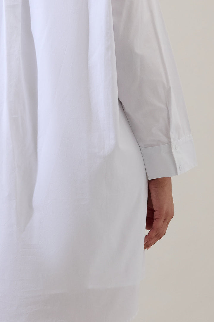 Kaira Poplin Button Down Shirt Dress Curve