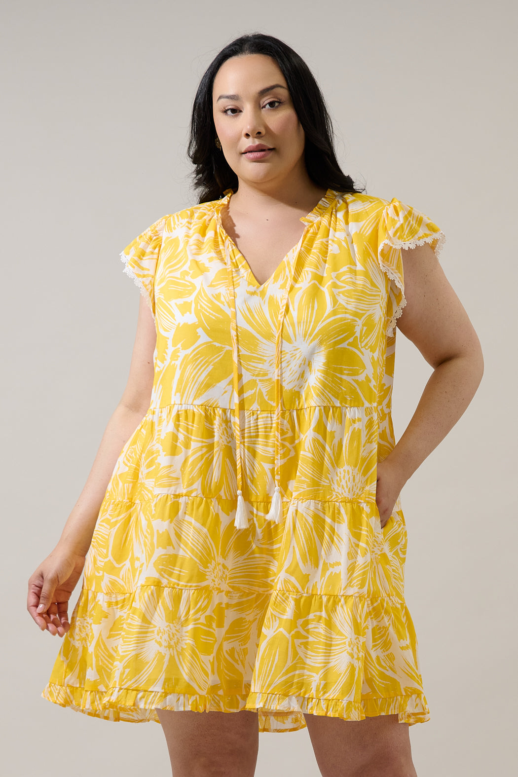 Joni Floral Yodi Shift Mini Dress Curve