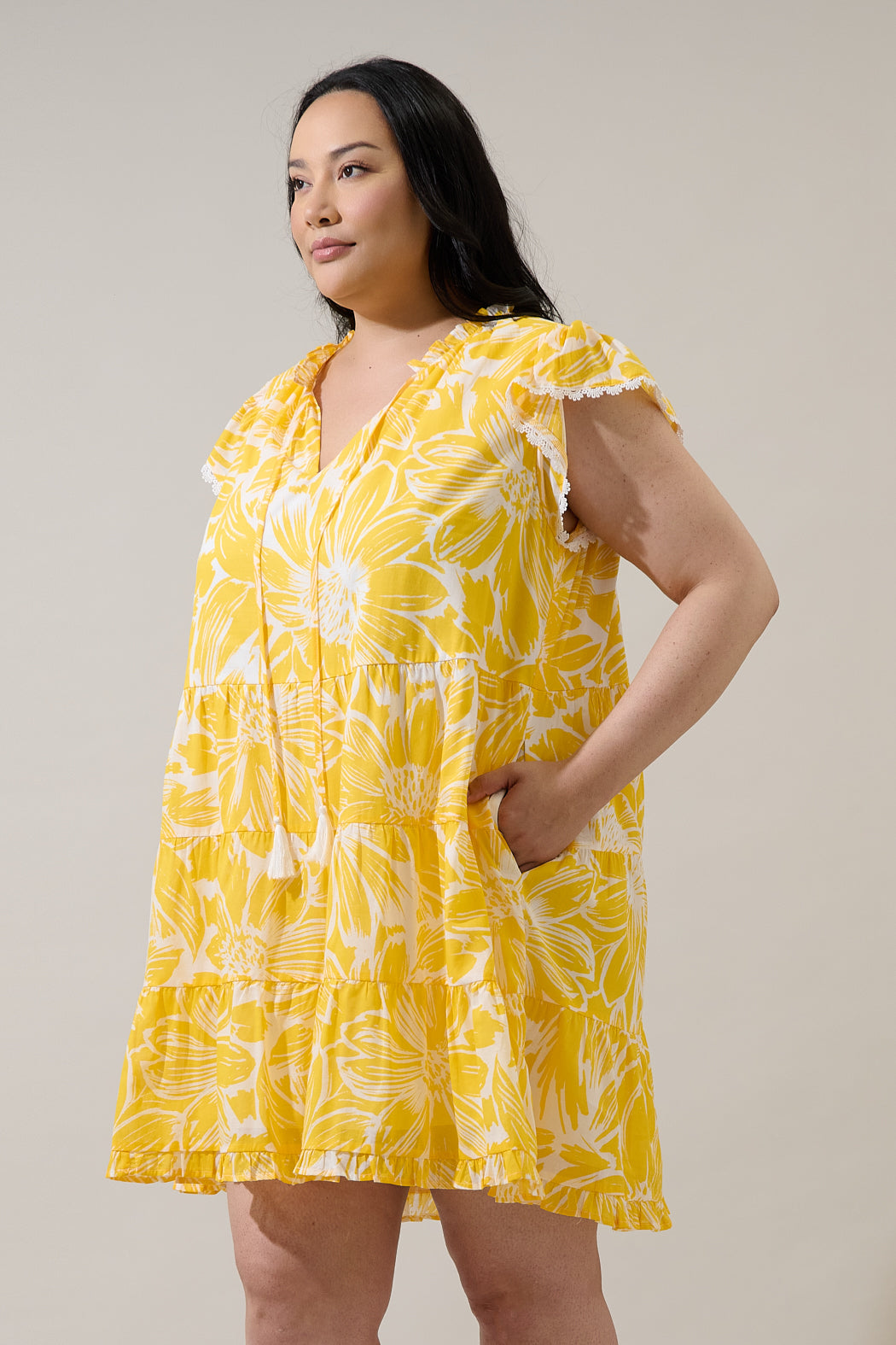 Joni Floral Yodi Shift Mini Dress Curve