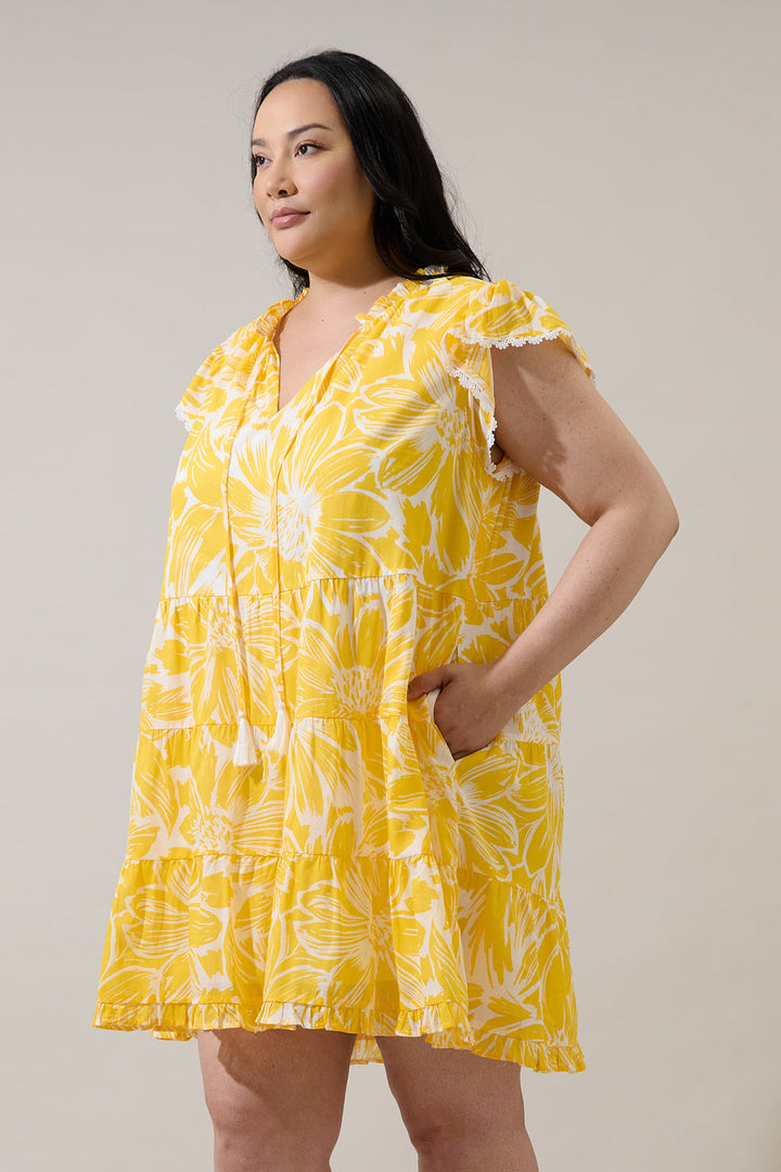 Joni Floral Yodi Shift Mini Dress Curve