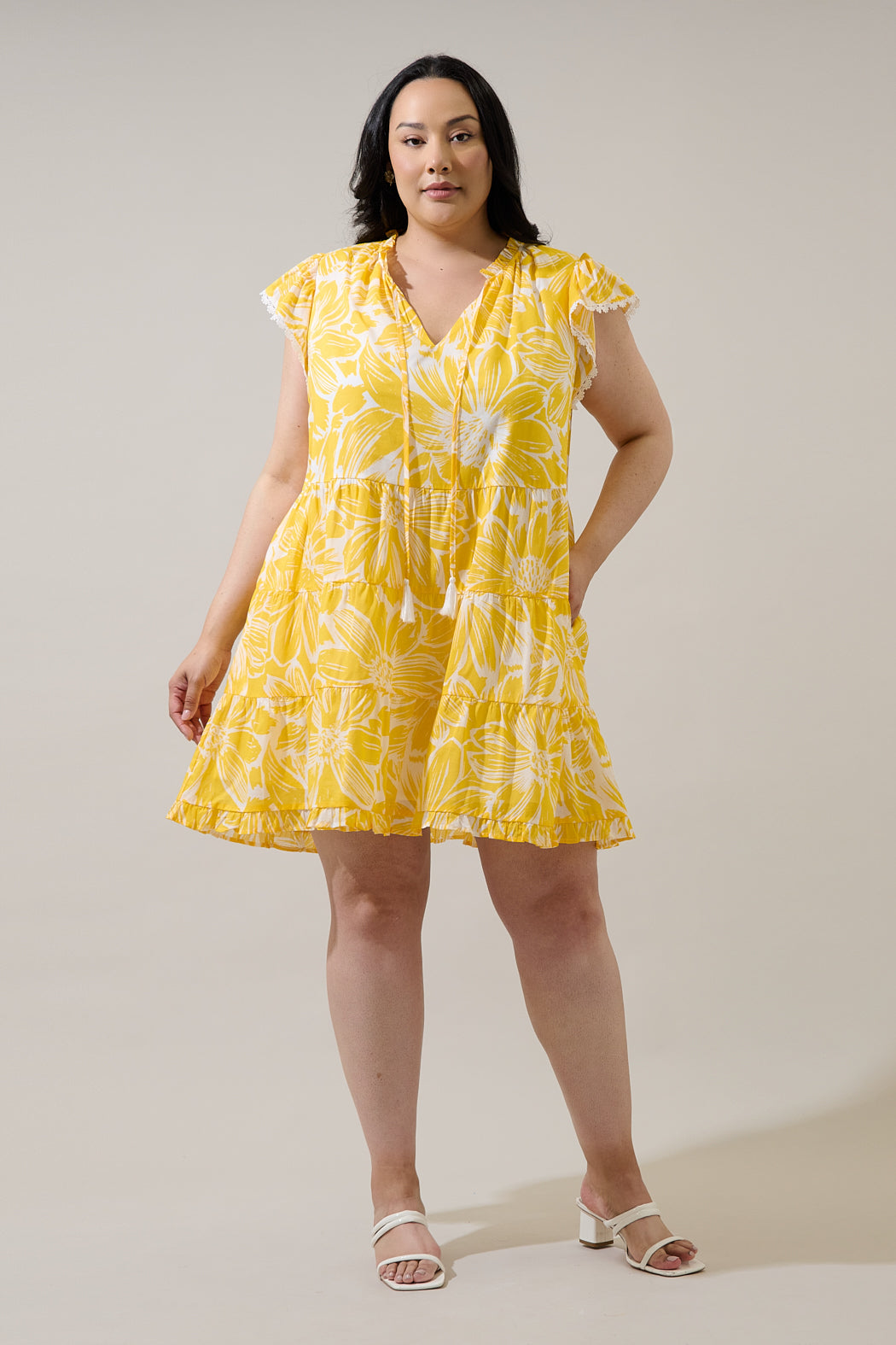 Joni Floral Yodi Shift Mini Dress Curve
