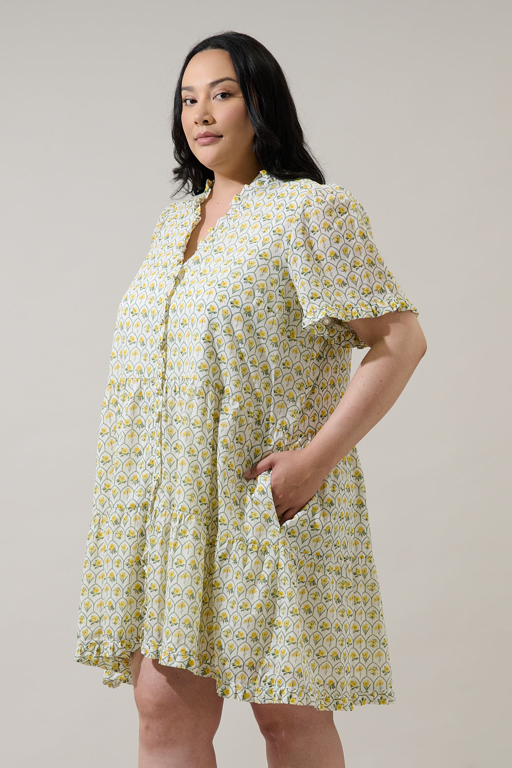 Trinny Floral Kara Shift Mini Dress Curve