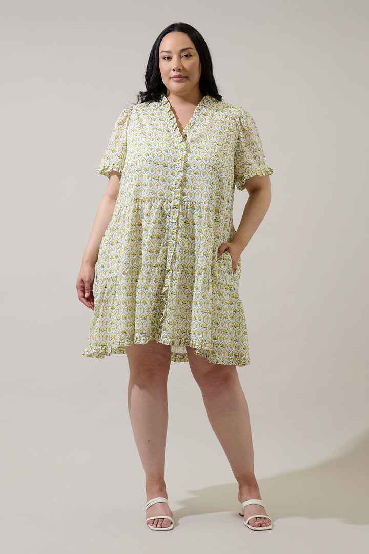 Trinny Floral Kara Shift Mini Dress Curve
