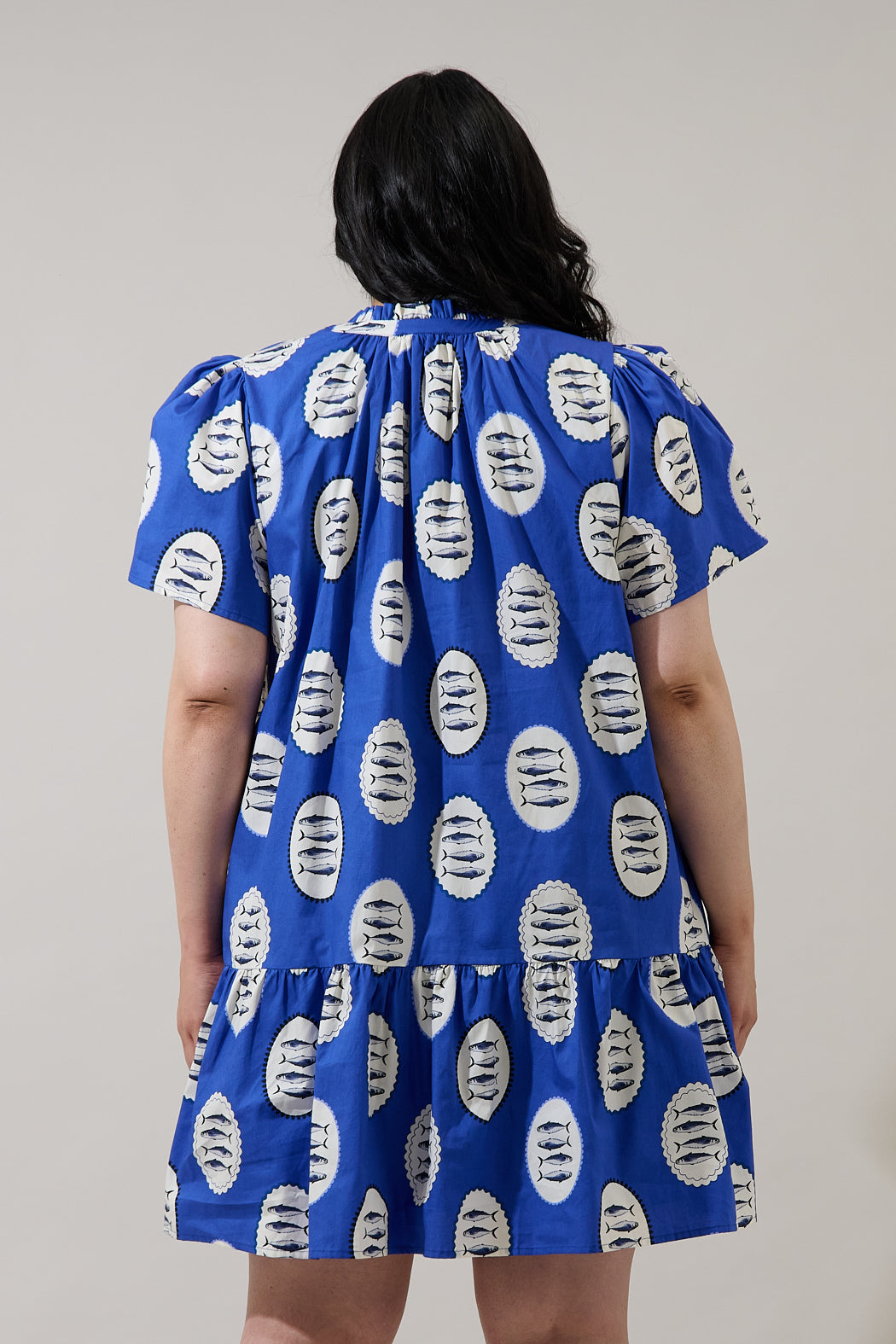 Sardine Sea Azari Shift Mini Dress Curve