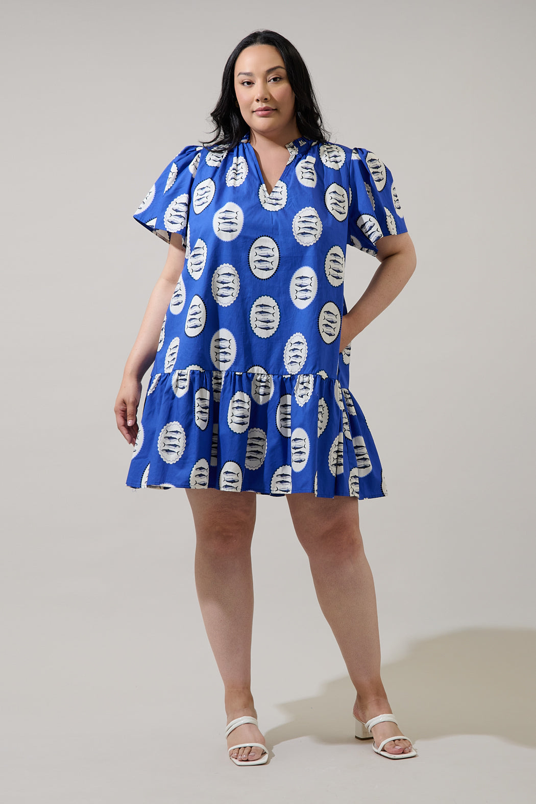 Sardine Sea Azari Shift Mini Dress Curve
