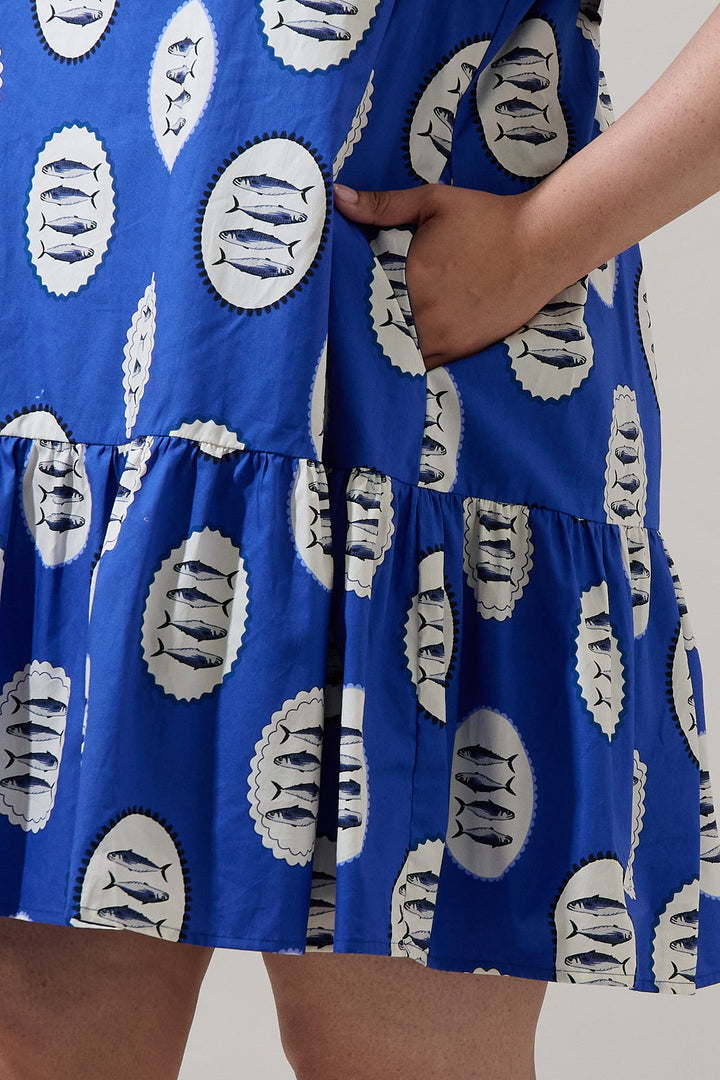 Sardine Sea Azari Shift Mini Dress Curve