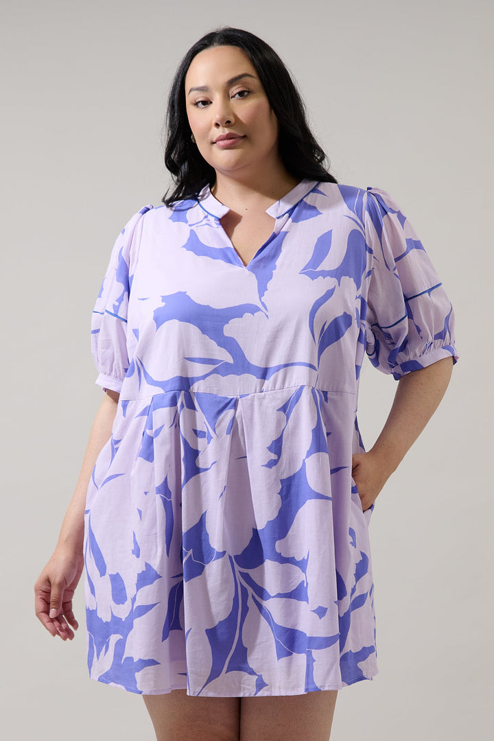 Fawna Shift Mini Dress Nataly Floral Curve