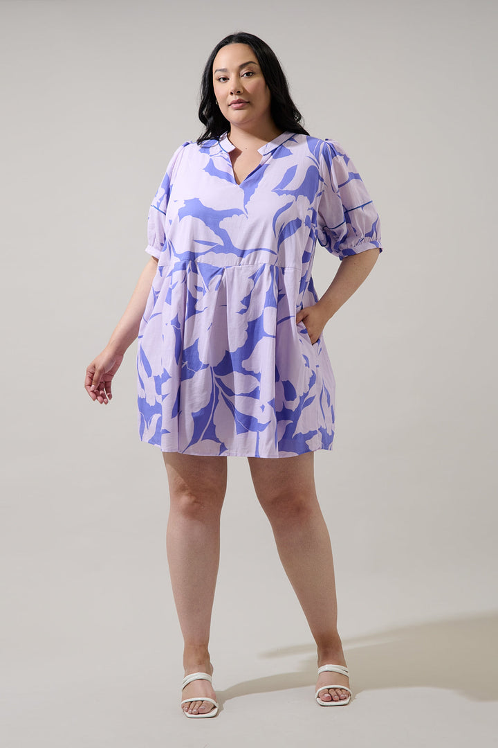 Fawna Shift Mini Dress Nataly Floral Curve