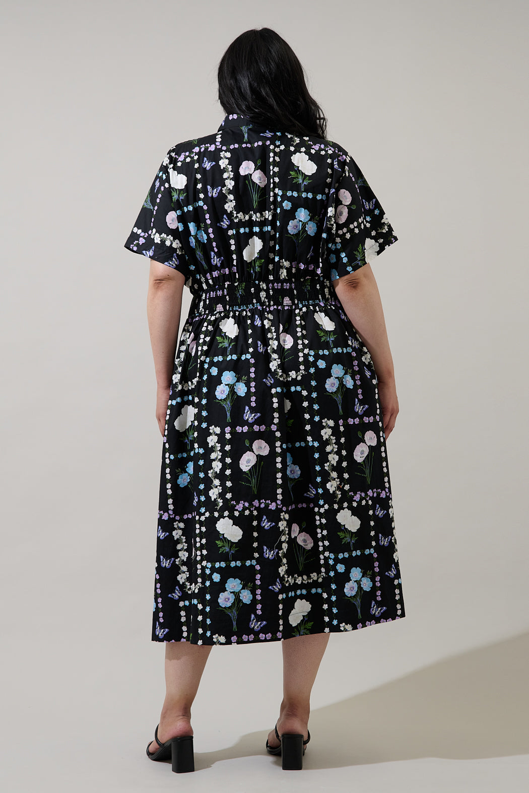 Wilderra Pleated Midi Dress Trevis Floral Curve