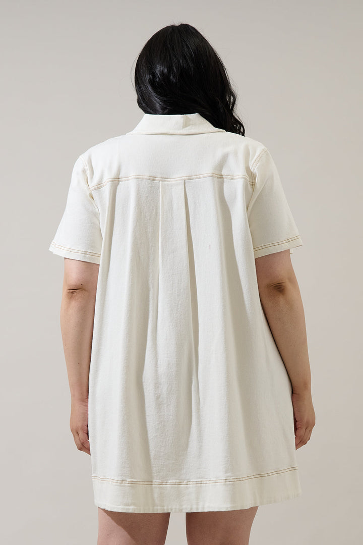Rosalind Denim Shift Mini Dress Curve