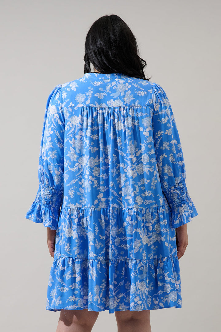 Odella Floral Anamy Shift Mini Dress Curve