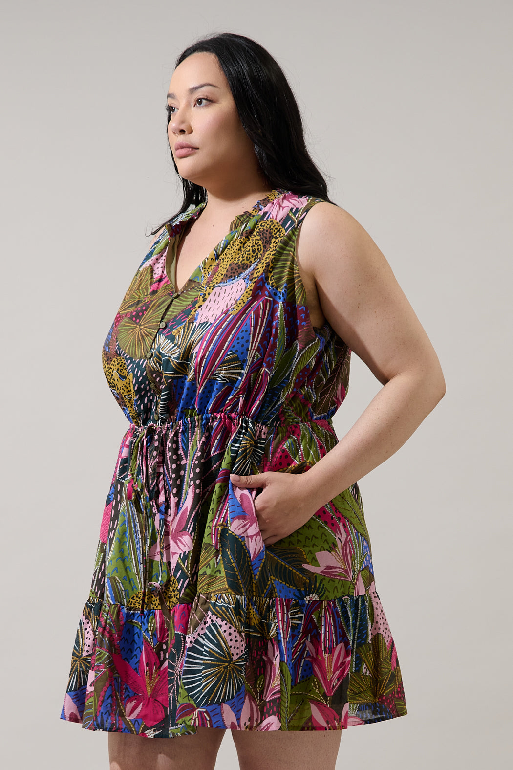 Itzel Shift Mini Dress Jenla Tropical Curve
