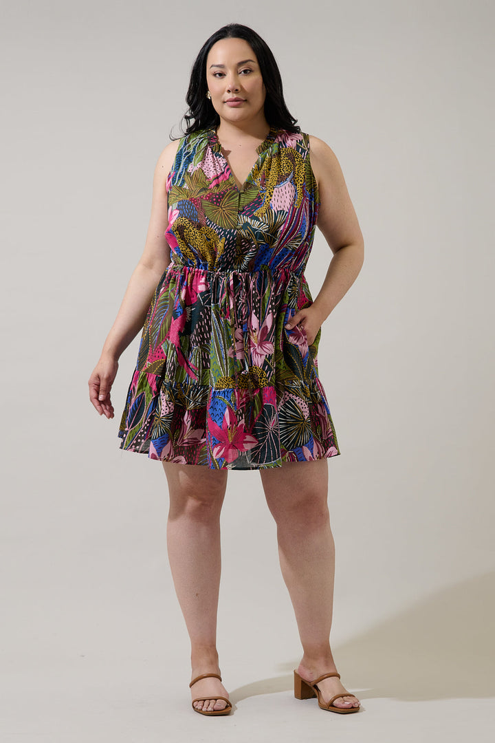 Itzel Shift Mini Dress Jenla Tropical Curve