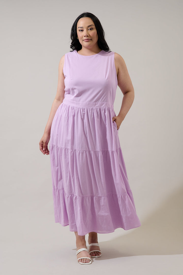 Jivie Tiered Maxi Dress Curve
