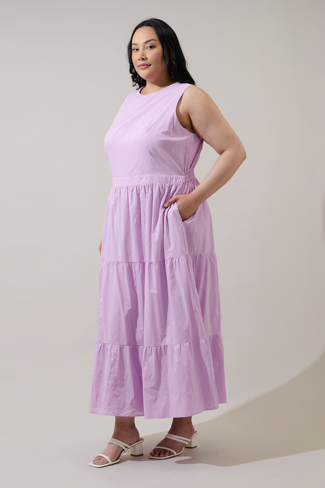 Jivie Tiered Maxi Dress Curve