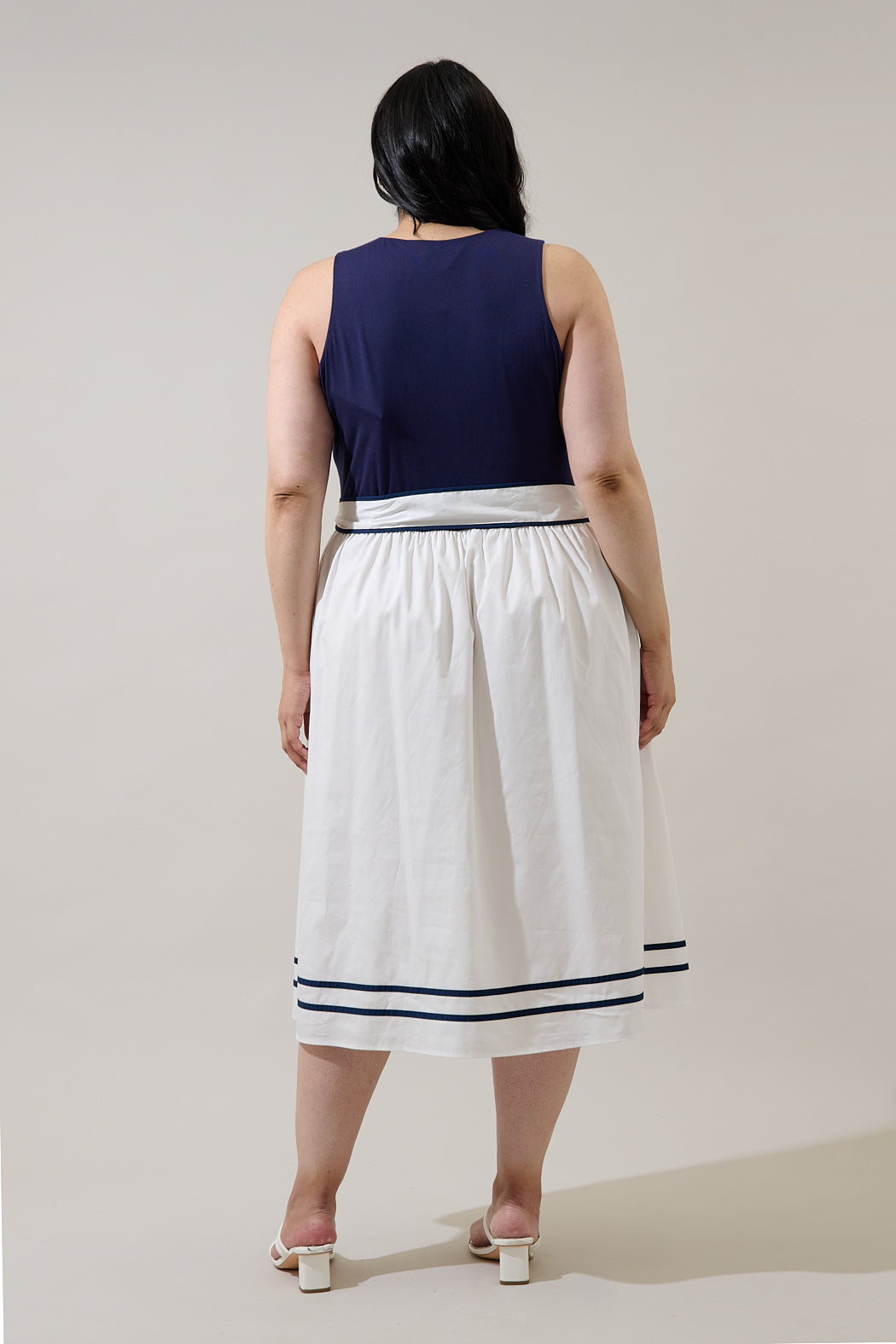 Mavie Color Block Midi Dress Curve