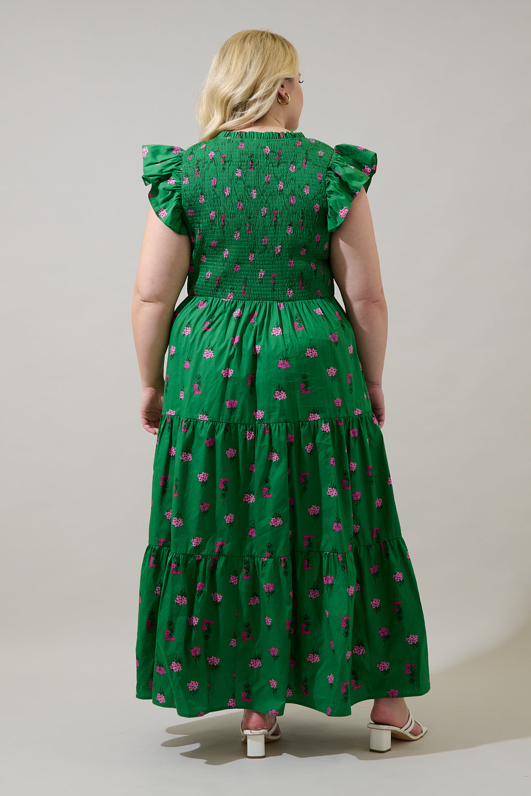 Sunfire Tiered Midi Dress Vivy Floral Curve