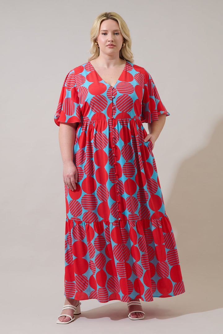 Pismo Flutter Maxi Dress Torry Geo Curve