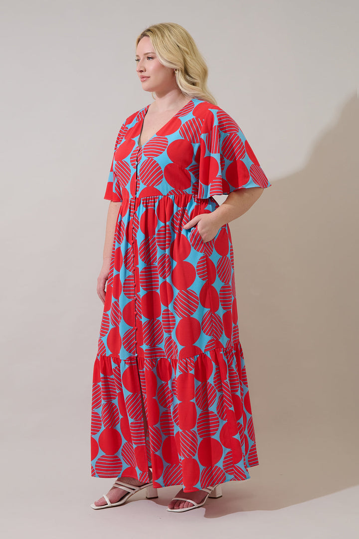 Pismo Flutter Maxi Dress Torry Geo Curve