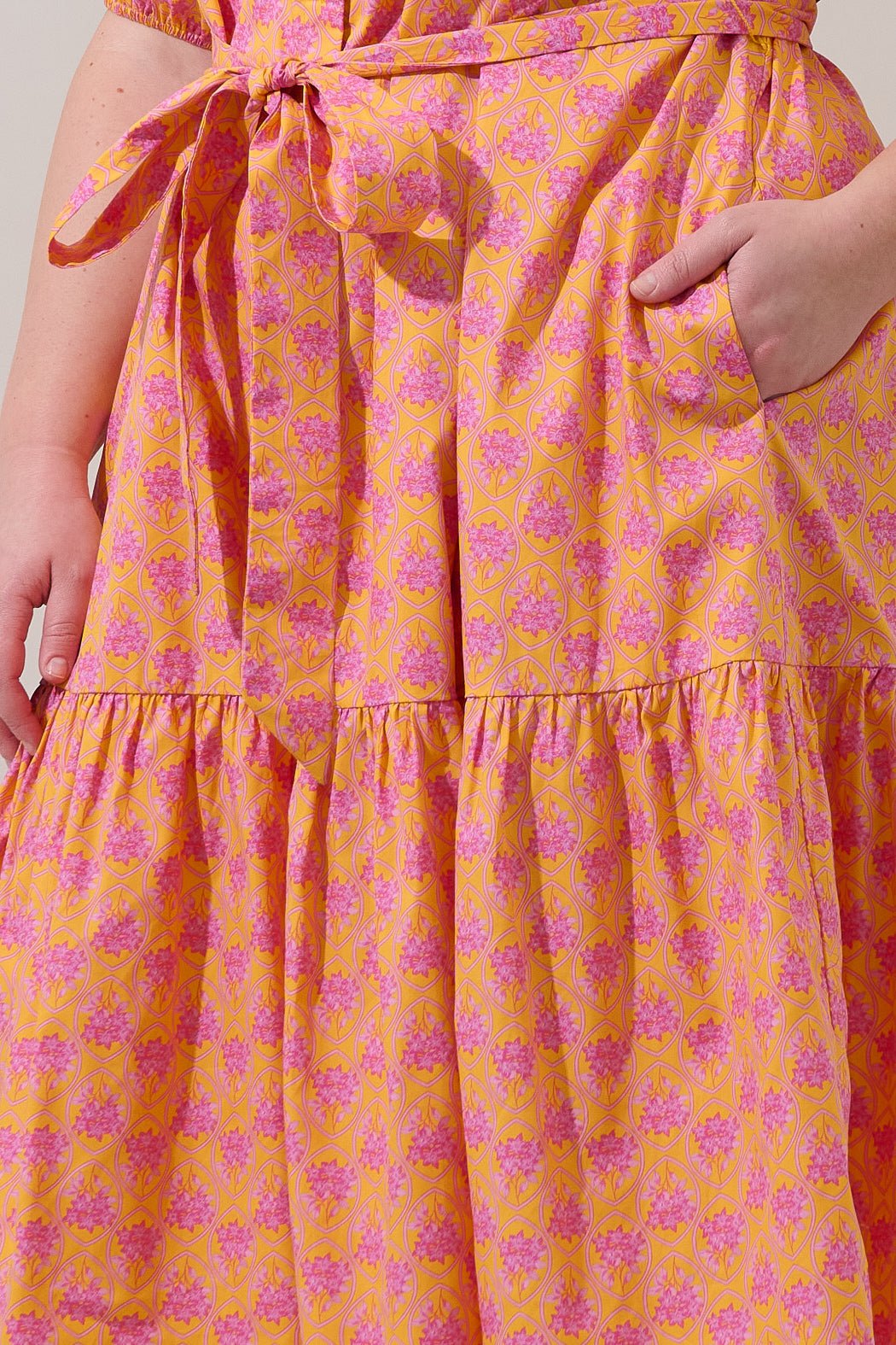 Wynette Tiered Midi Dress Drift Floral Curve