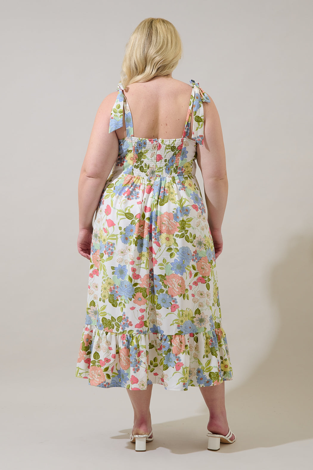 Baker Tie Strap Midi Dress Esther Floral Curve