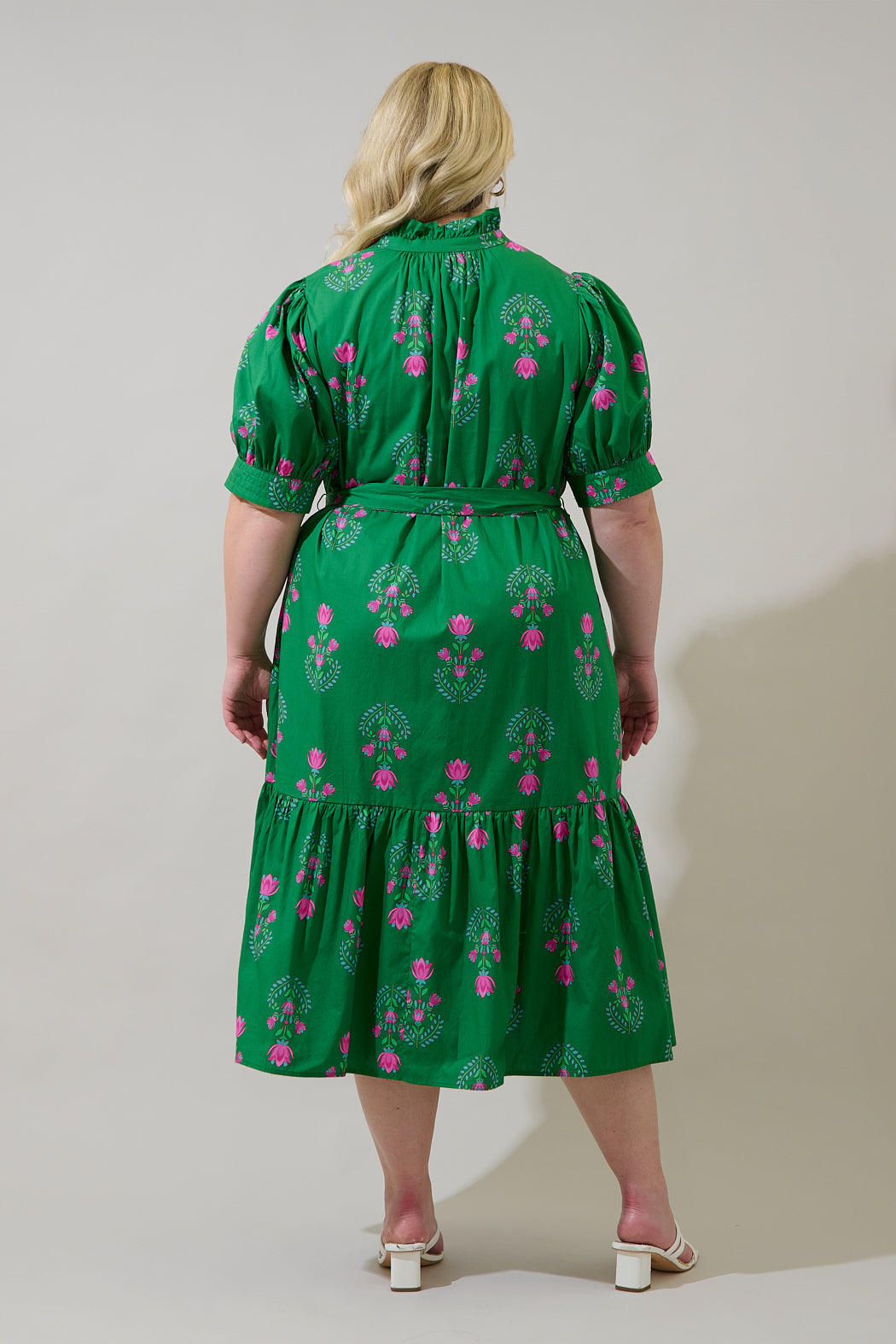 Giles Button Up Midi Dress Saura Floral Curve