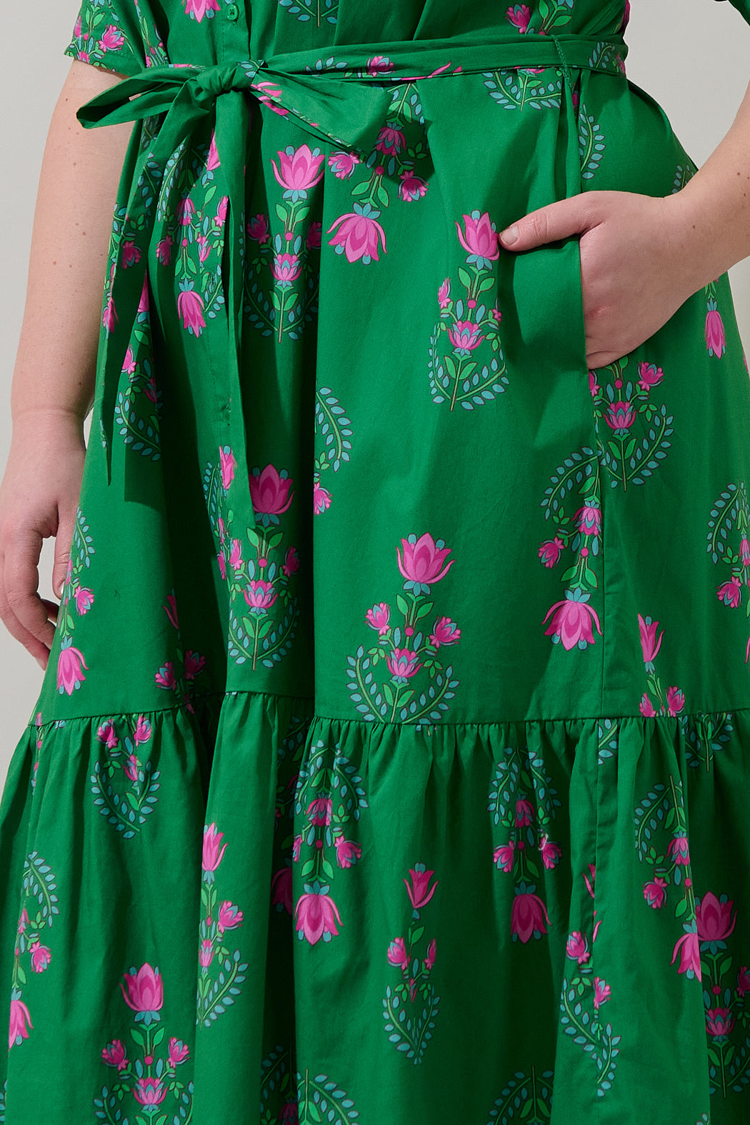 Giles Button Up Midi Dress Saura Floral Curve