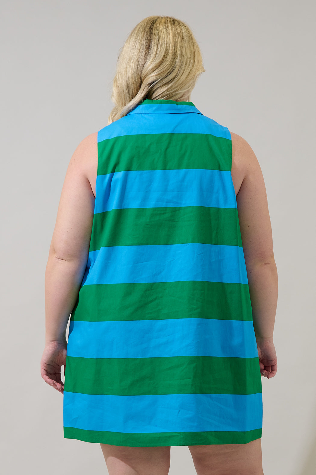 Lexya Collared Shift Mini Dress Valdy Stripe Curve