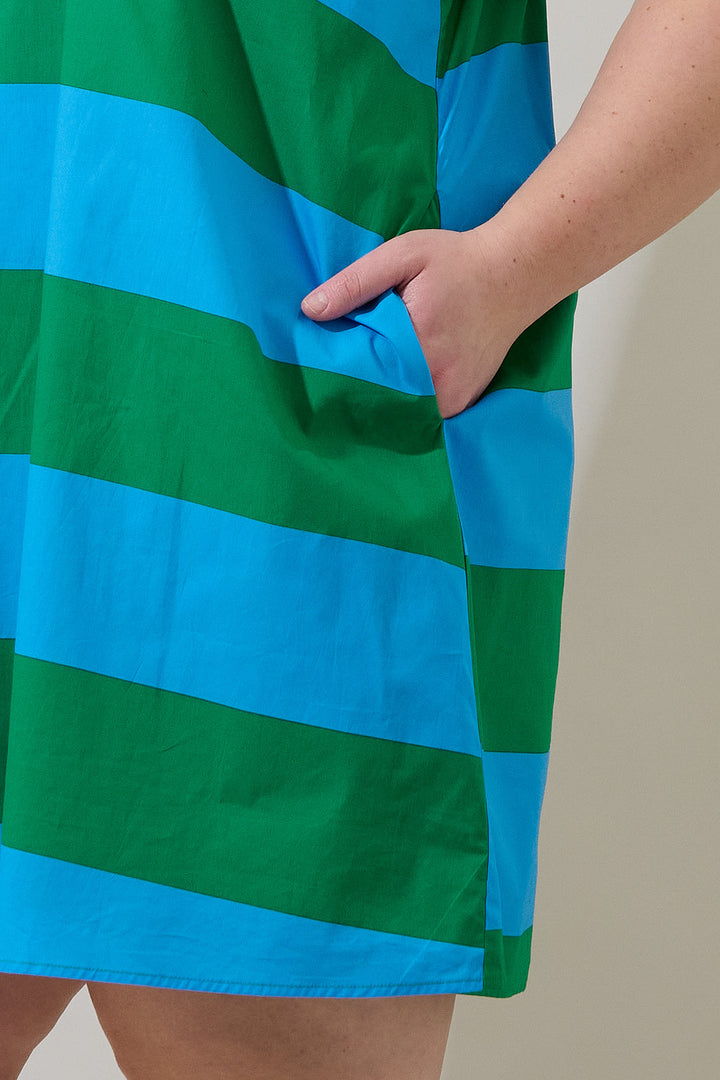 Lexya Collared Shift Mini Dress Valdy Stripe Curve