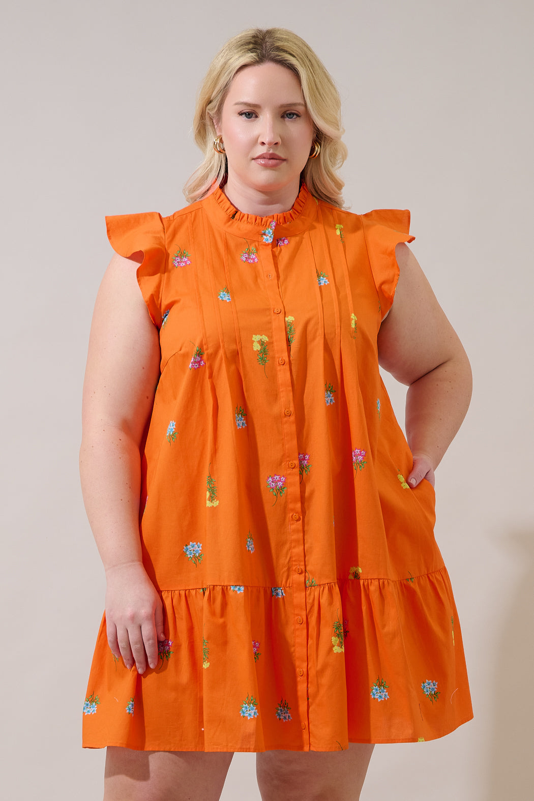 Paix Shift Mini Dress Denvie Floral Curve