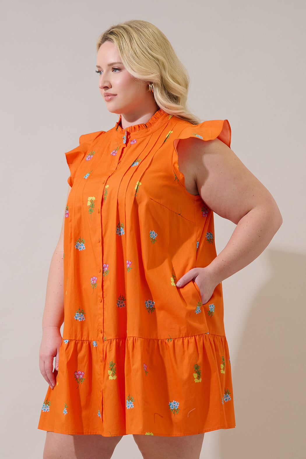 Paix Shift Mini Dress Denvie Floral Curve