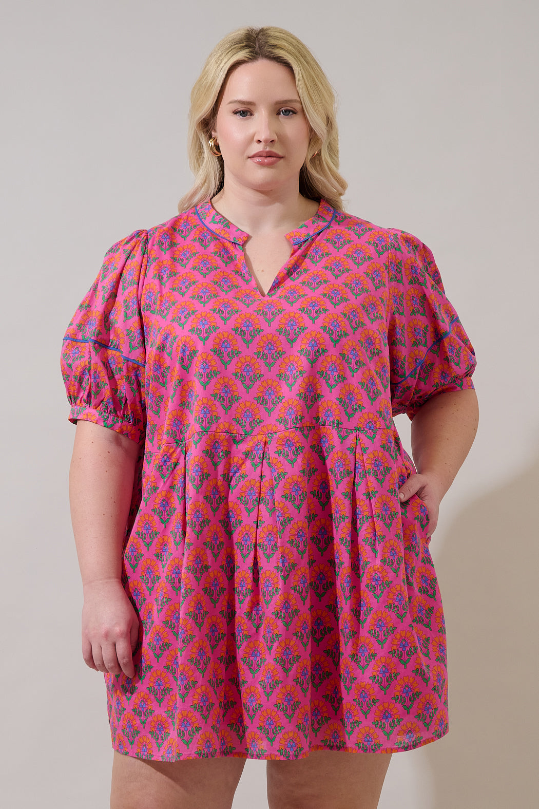 Fawna Shift Mini Dress Kendrie Floral Curve
