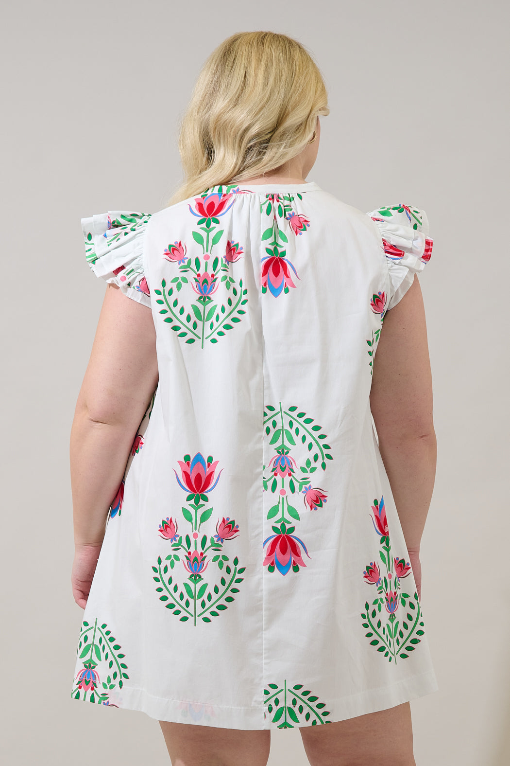 Evalyn Ruffle Mini Dress Saury Floral Curve
