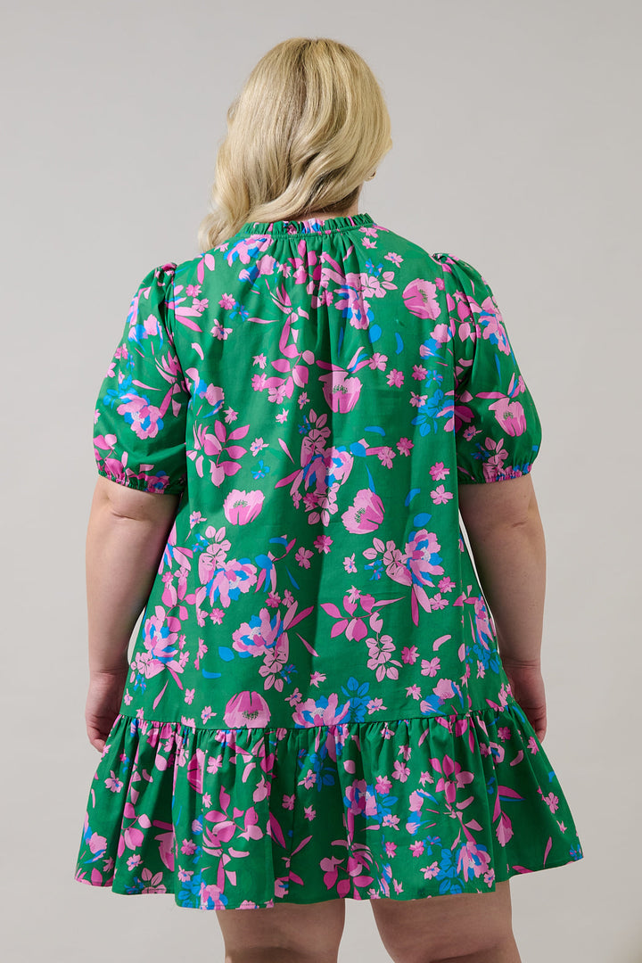 Rully Shift Mini Dress Denavi Floral Curve