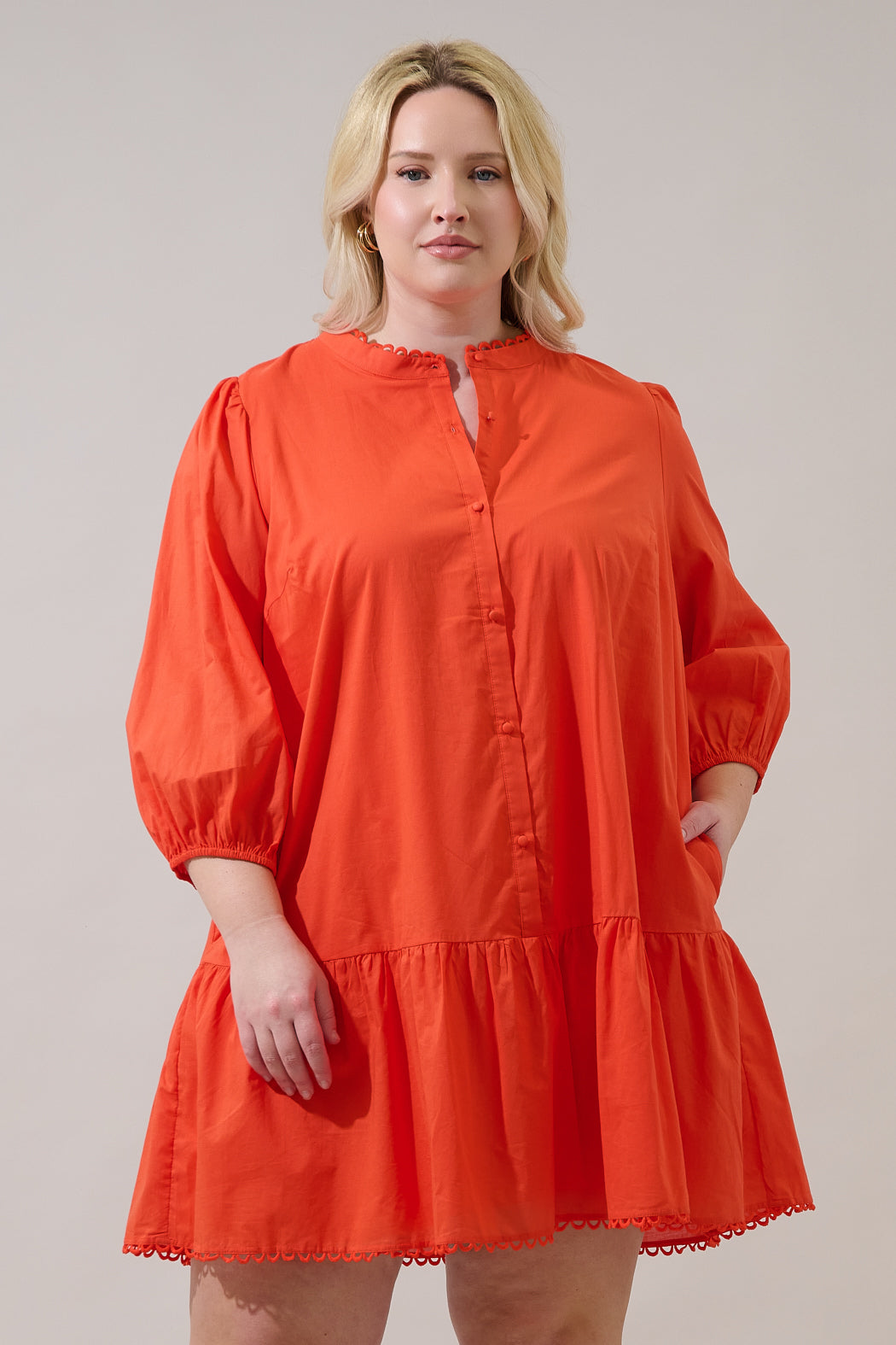 Yamila Ruffle Mini Dress Curve