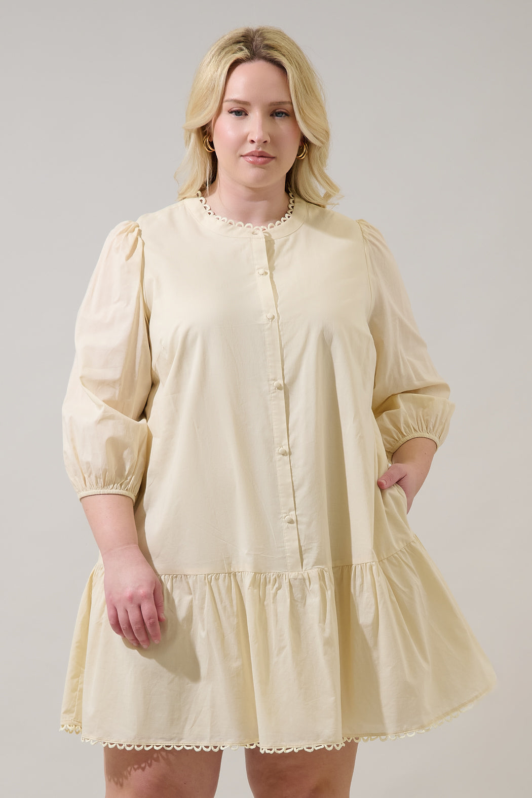 Yamila Ruffle Mini Dress Curve