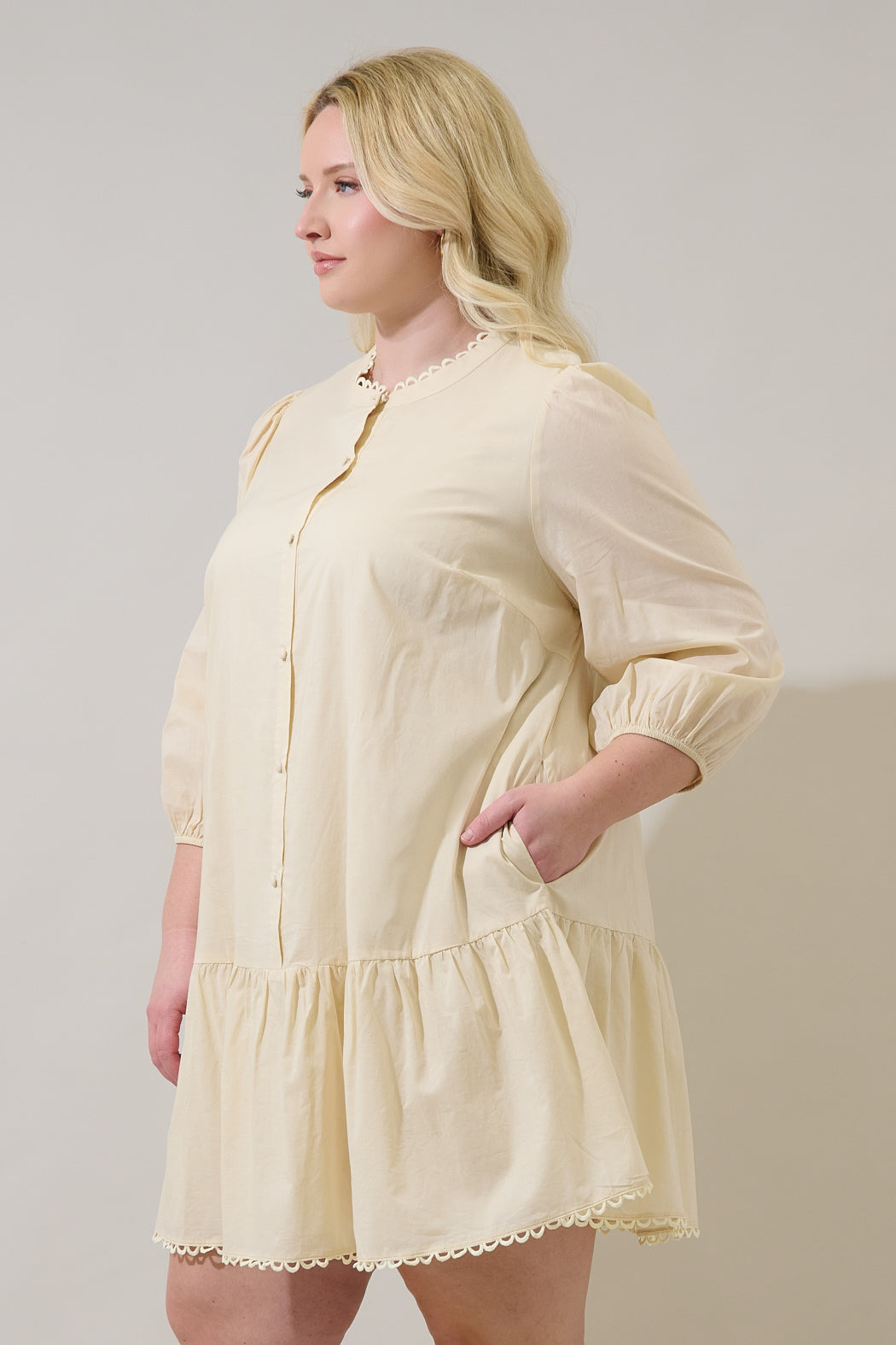 Yamila Ruffle Mini Dress Curve