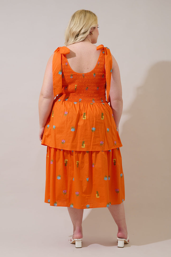 Kasia Smocked Midi Dress Denvie Floral Curve