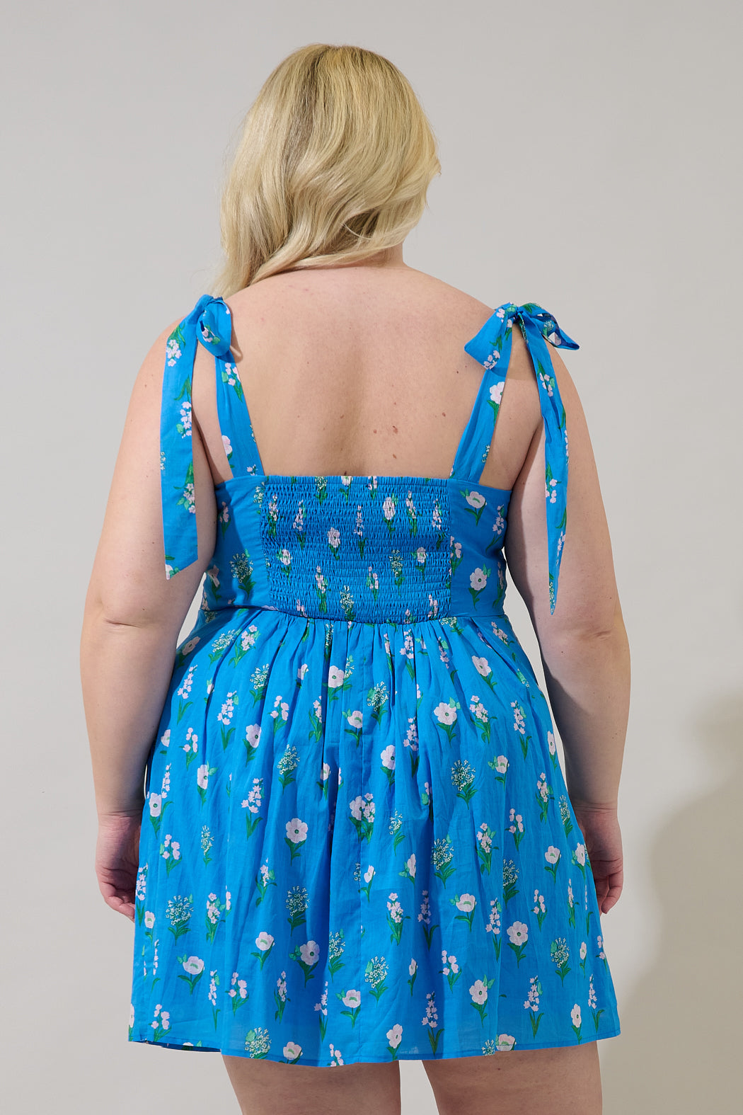 Jazleen Floral Gracia Pleated Mini Dress Curve