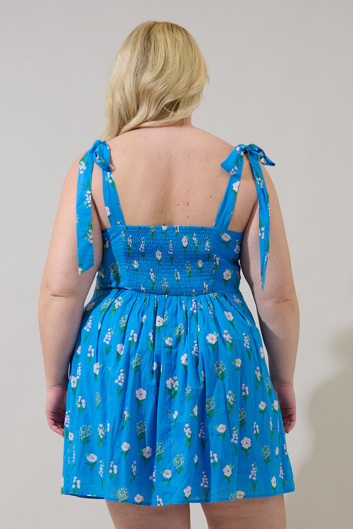 Jazleen Floral Gracia Pleated Mini Dress Curve