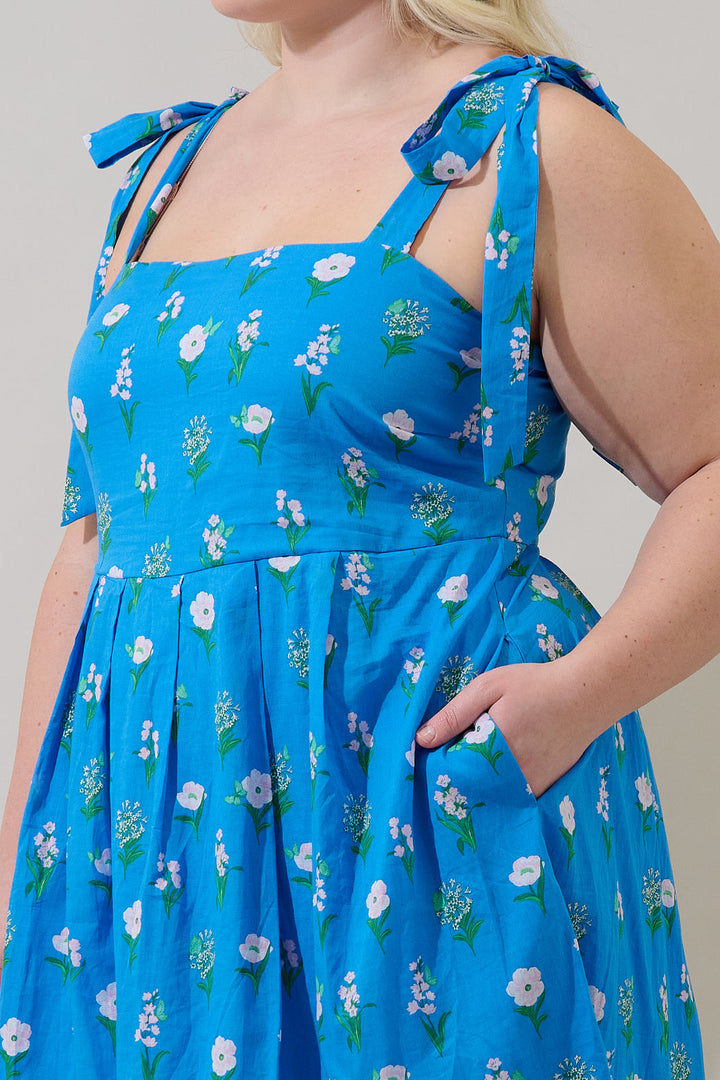 Jazleen Floral Gracia Pleated Mini Dress Curve