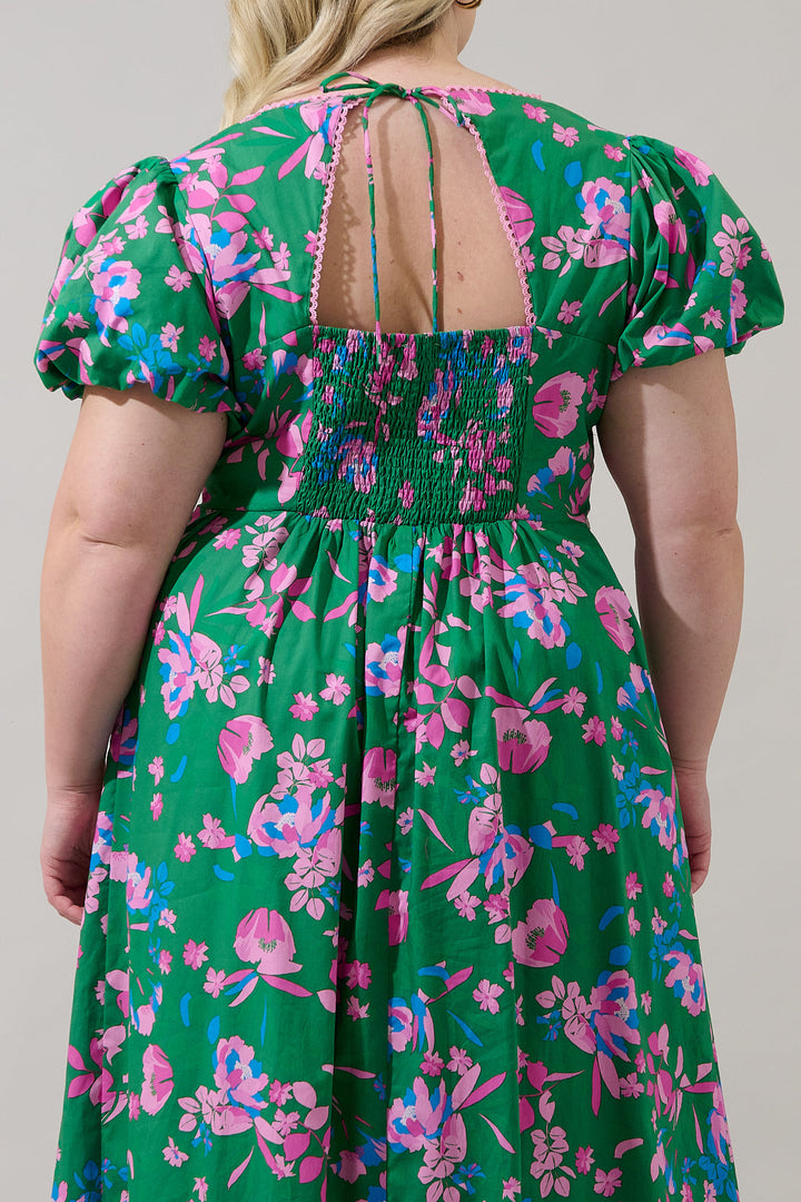 Jaylene Pleated Maxi Dress Denavi Floral Curve