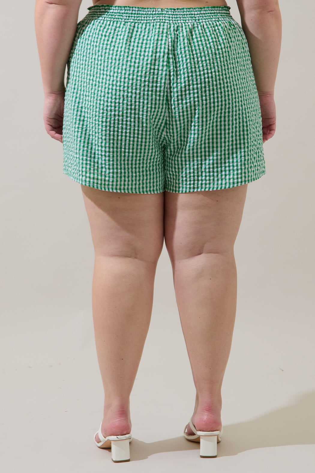 Tamara Gingham High Waisted Kiera Shorts Curve