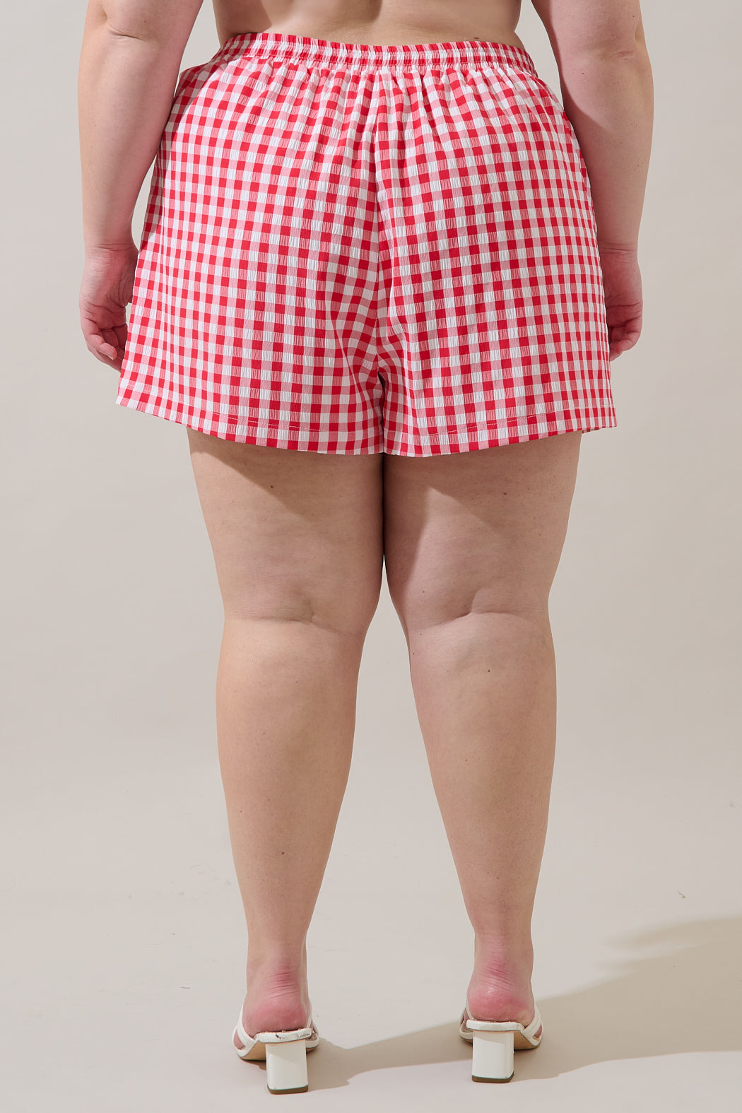 Macon High Waisted Shorts Gingham Curve